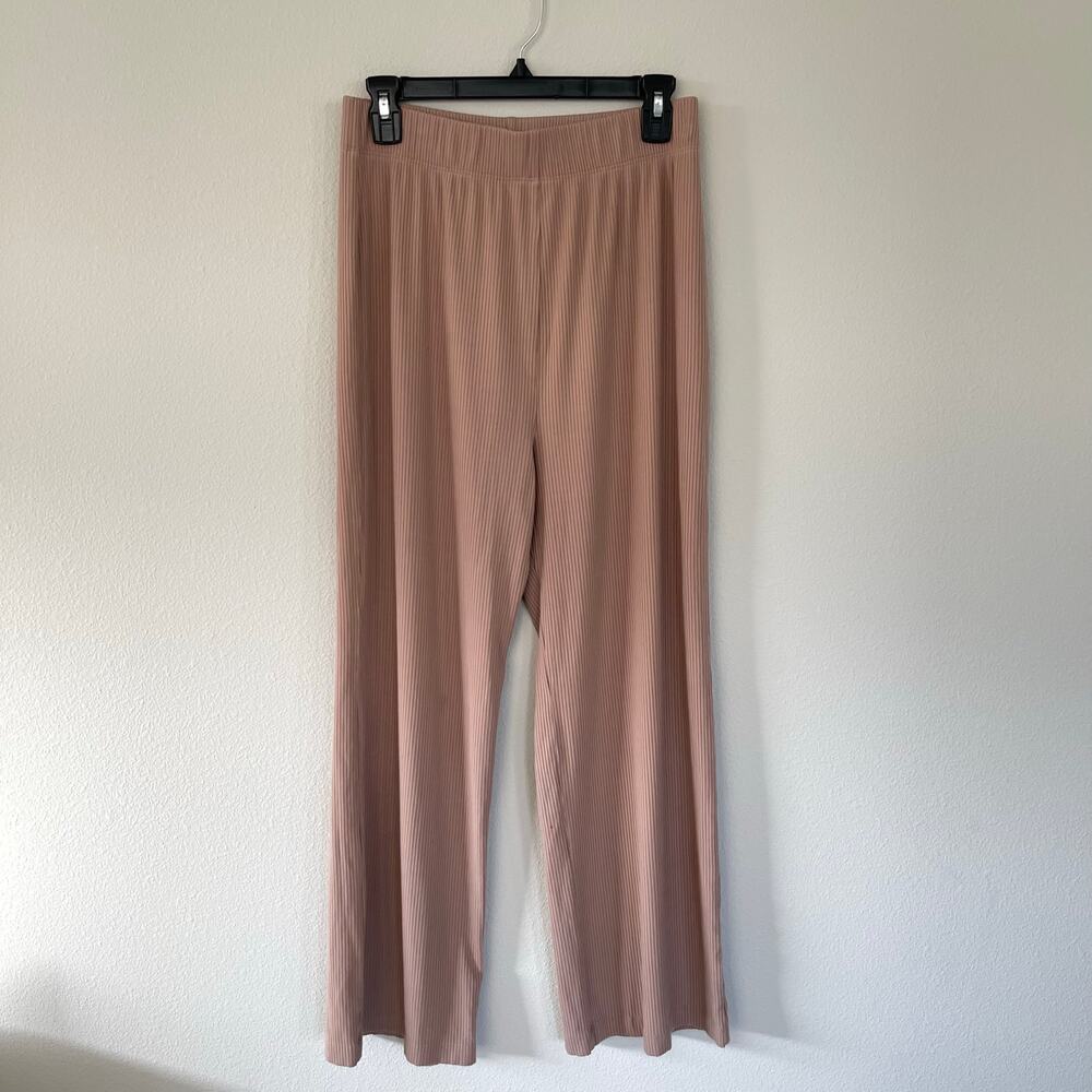 Reformation Tan Ribbed Pull On Relaxed Fit Pants (XL)